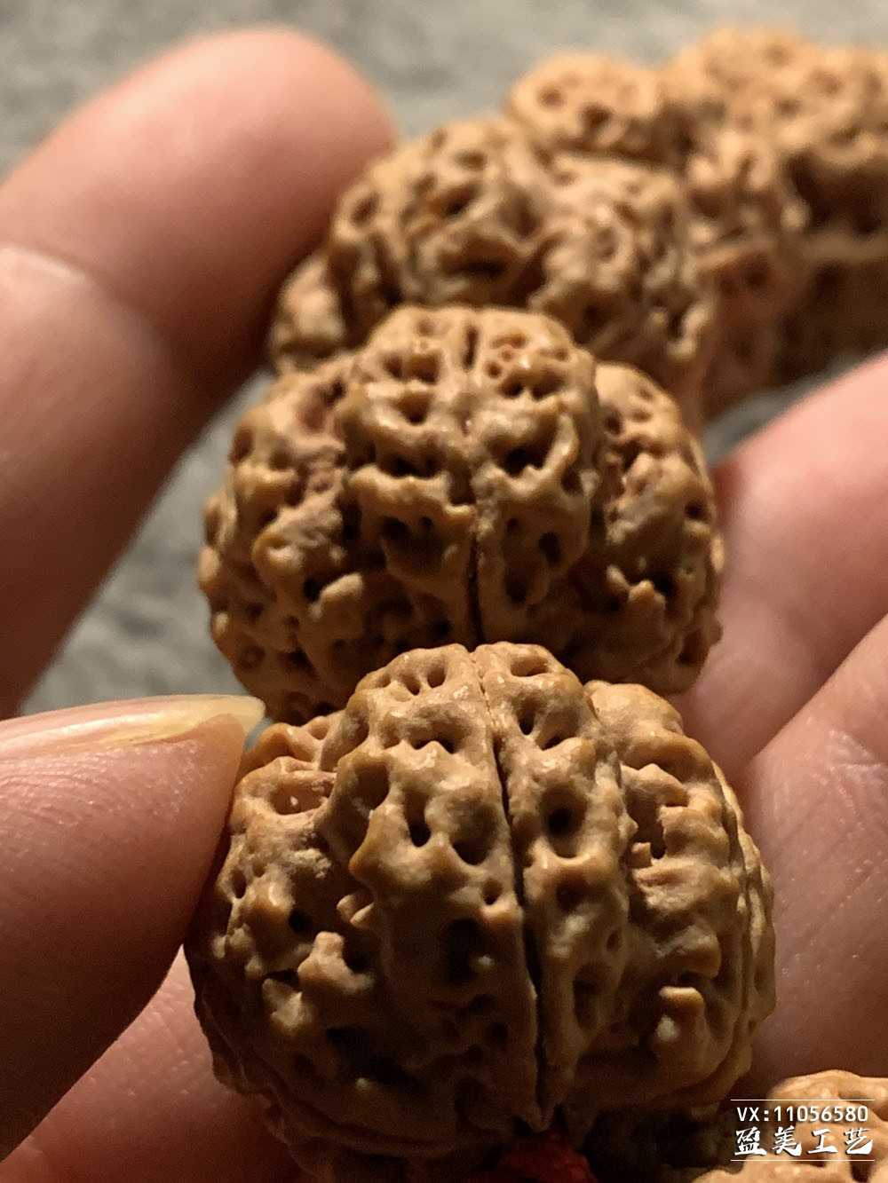 纯正尼泊尔粗筋梅花双龙金刚菩提手串 原籽文玩收藏串