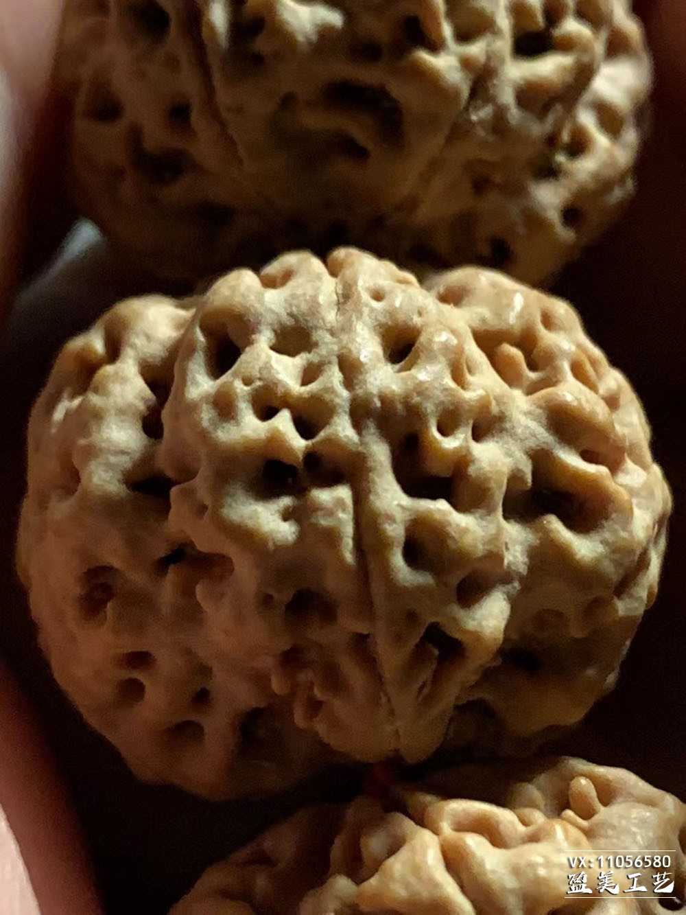 尼泊尔毕业五瓣大金刚菩提手串 平头平尾铁籽巨肉梅花粗龙纹
