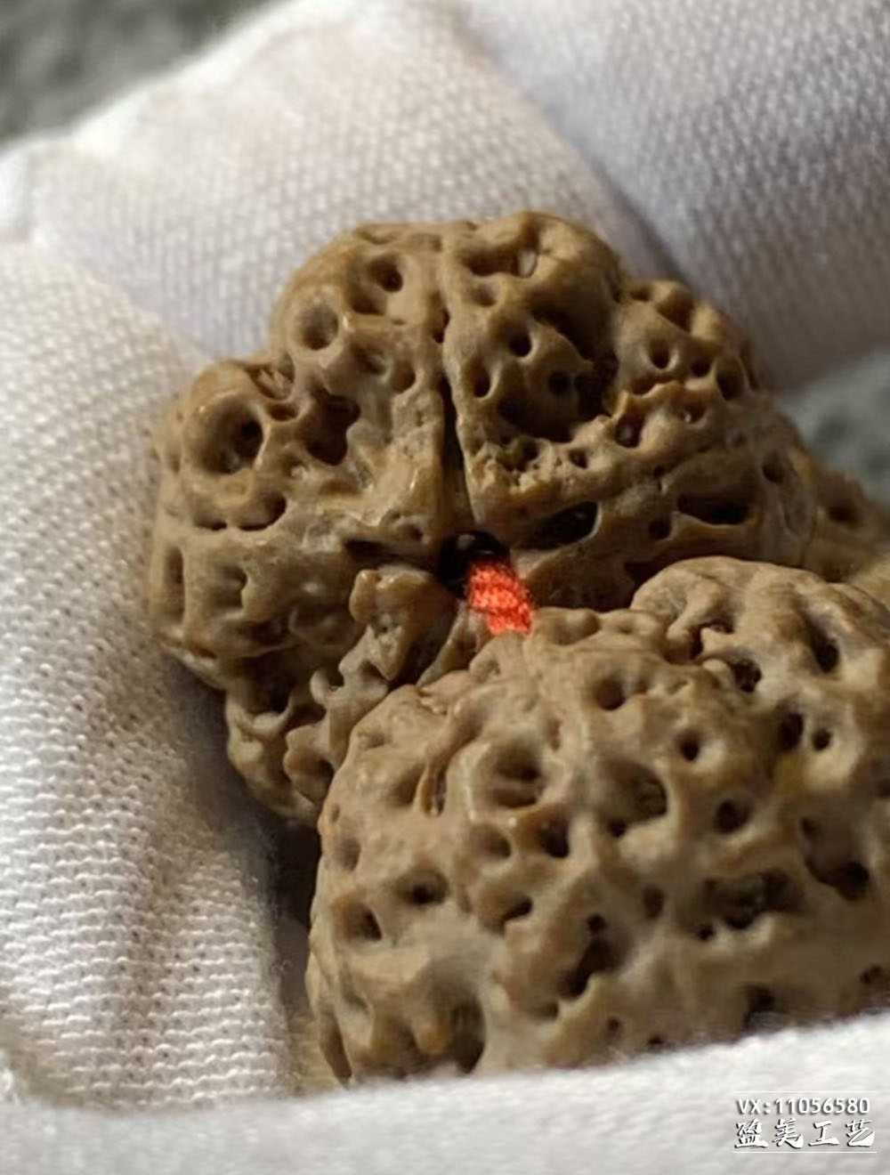 尼泊尔毕业五瓣大金刚菩提手串 平头平尾铁籽巨肉梅花粗龙纹